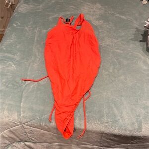 Vibrant Orange Kids One Piece Swimsuit